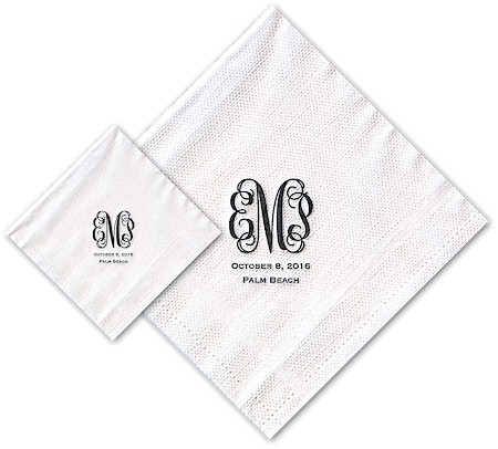 Boatman Geller - Linen-Like Personalized Beverage and Dinner Napkins (Monogram)