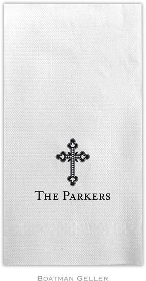 Boatman Geller - Linen-Like Personalized Guest Towels (Ornate Cross) Boatman Geller - Linen-Like Personalized Guest Towels (Ornate Cross)