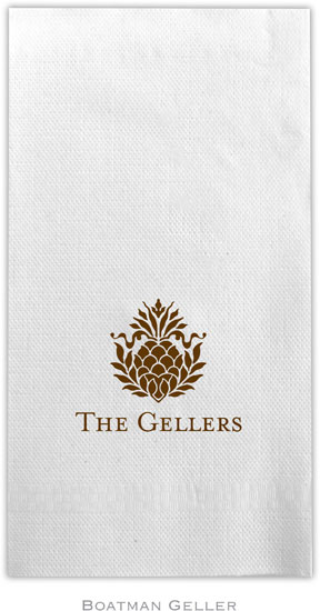 Boatman Geller - Linen-Like Personalized Guest Towels (Pineapple)