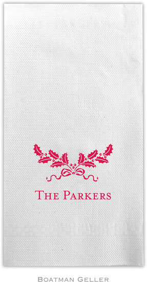 Boatman Geller - Linen-Like Personalized Guest Towels (Holly Swag) Boatman Geller - Linen-Like Personalized Guest Towels (Holly Swag)