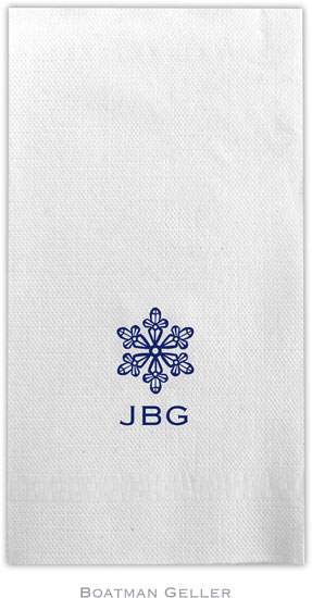 Boatman Geller - Linen-Like Personalized Guest Towels (Snowflake)