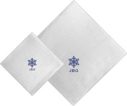 Boatman Geller - Linen-Like Personalized Beverage and Dinner Napkins (Snowflake)