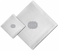 Boatman Geller - Linen-Like Personalized Beverage and Dinner Napkins (Label)