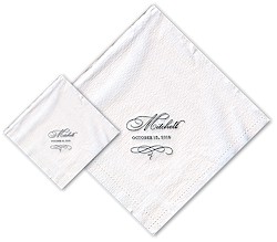 Boatman Geller - Linen-Like Personalized Beverage and Dinner Napkins (Glyph)