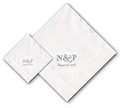 Boatman Geller - Linen-Like Personalized Beverage and Dinner Napkins (2-Initials)