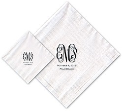 Boatman Geller - Linen-Like Personalized Beverage and Dinner Napkins (Monogram)