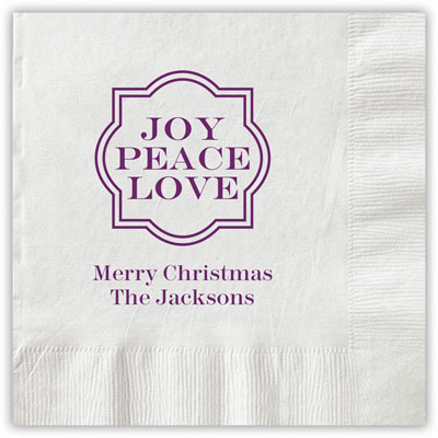 Boatman Geller - Letterpress Napkins (Joy Peace Love)