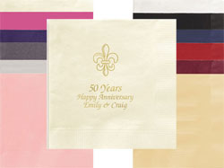 Fleur de Lis Personalized 3-Ply Napkins by Embossed Graphics