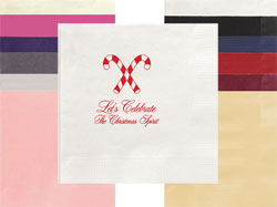 Candy Canes Personalized 3-Ply Napkins by Embossed Graphics
