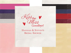 Kiss the Miss Personalized 3-Ply Napkins by Embossed Graphics