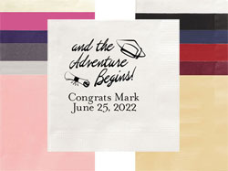 Adventure Begins Graduation Personalized 3-Ply Napkins by Embossed Graphics