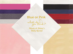 Blue or Pink Personalized 3-Ply Napkins by Embossed Graphics