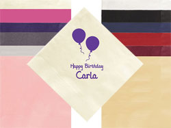 Birthday Balloons Personalized 3-Ply Napkins by Embossed Graphics