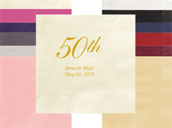 50th Wedding Anniversary Personalized 3-Ply Napkins by Embossed Graphics