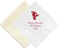 Reindeer Personalized 3-Ply Napkins by Embossed Graphics