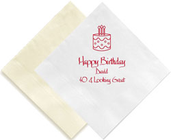 Birthday Cake Personalized 3-Ply Napkins by Embossed Graphics