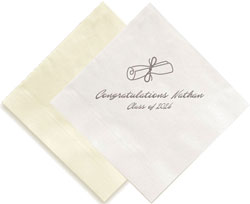 Graduation Scroll Personalized 3-Ply Napkins by Embossed Graphics