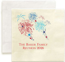 Fireworks Celebration Personalized 3-Ply Napkins by Embossed Graphics