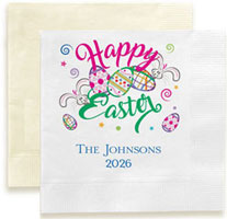 Happy Easter Personalized 3-Ply Napkins by Embossed Graphics