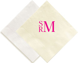 Stacked Monogram Personalized 3-Ply Napkins by Embossed Graphics