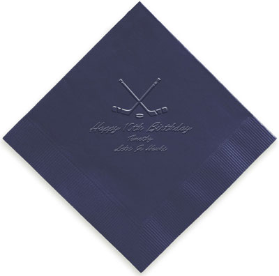 Hockey Personalized 3-Ply Napkins by Embossed Graphics