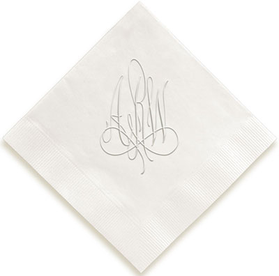 Heartfield Monogram Personalized 3-Ply Napkins by Embossed Graphics