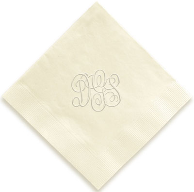 Classic Monogram Personalized 3-Ply Napkins by Embossed Graphics