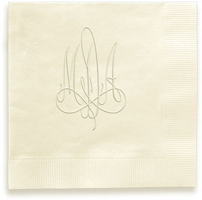 Roberta Monogram Personalized 3-Ply Napkins by Embossed Graphics
