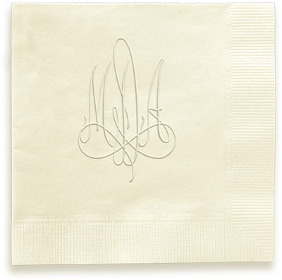Roberta Monogram Personalized 3-Ply Napkins by Embossed Graphics Roberta Monogram Personalized 3-Ply Napkins by Embossed Graphics