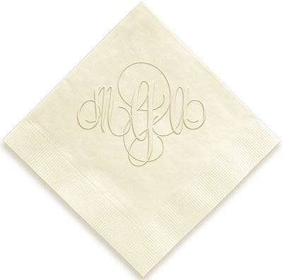 Firenze Monogram Personalized 3-Ply Napkins by Embossed Graphics