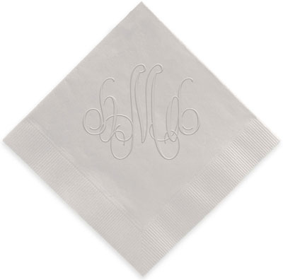 Elise Monogram Personalized 3-Ply Napkins by Embossed Graphics