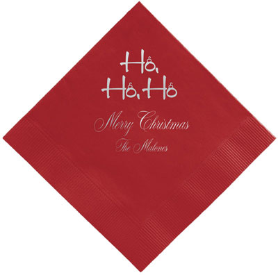 Ho Ho Ho Personalized 3-Ply Napkins by Embossed Graphics