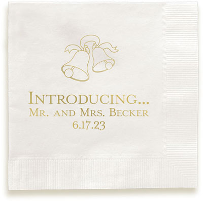 Wedding Bells Personalized 3-Ply Napkins by Embossed Graphics