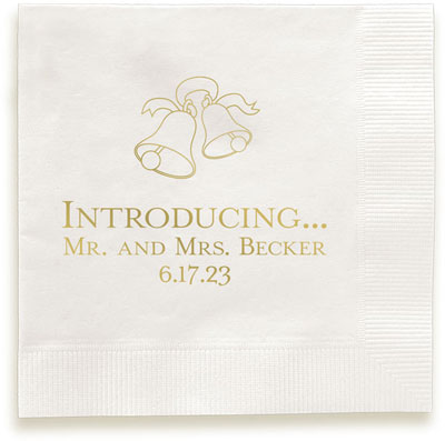 Wedding Bells Personalized 3-Ply Napkins by Embossed Graphics Wedding Bells Personalized 3-Ply Napkins by Embossed Graphics