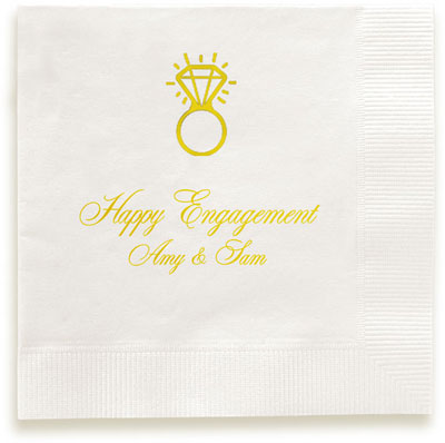 Wedding Ring Personalized 3-Ply Napkins by Embossed Graphics