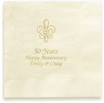 Fleur de Lis Personalized 3-Ply Napkins by Embossed Graphics