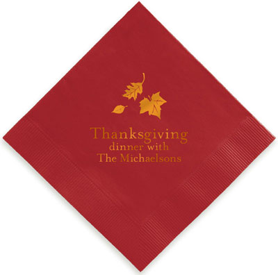 Autumn Leaves Personalized 3-Ply Napkins by Embossed Graphics