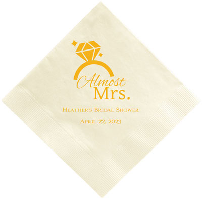 Almost Mrs. Personalized 3-Ply Napkins by Embossed Graphics Almost Mrs. Personalized 3-Ply Napkins by Embossed Graphics
