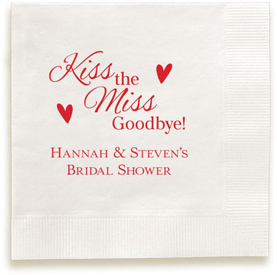 Kiss the Miss Personalized 3-Ply Napkins by Embossed Graphics
