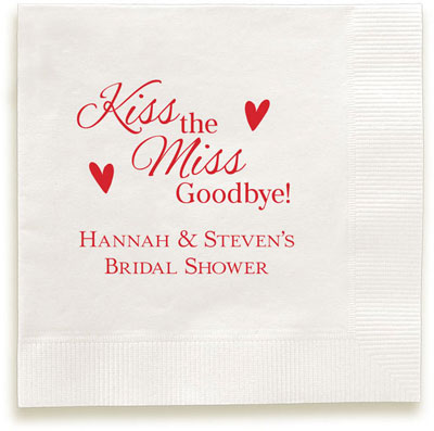 Kiss the Miss Personalized 3-Ply Napkins by Embossed Graphics Kiss the Miss Personalized 3-Ply Napkins by Embossed Graphics
