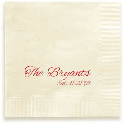 Established Personalized 3-Ply Napkins by Embossed Graphics Established Personalized 3-Ply Napkins by Embossed Graphics