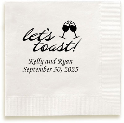 Toast to the Newlyweds Personalized 3-Ply Napkins by Embossed Graphics