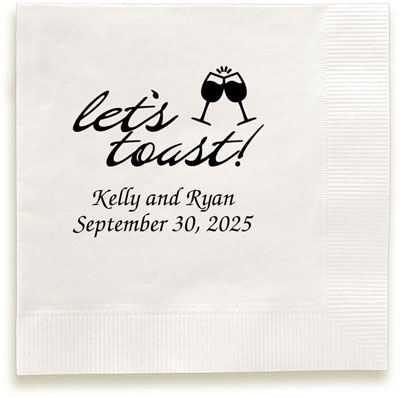 Toast to the Newlyweds Personalized 3-Ply Napkins by Embossed Graphics Toast to the Newlyweds Personalized 3-Ply Napkins by Embossed Graphics