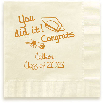 You Did It Personalized 3-Ply Napkins by Embossed Graphics
