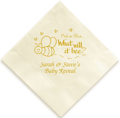 Baby Bee Personalized 3-Ply Napkins by Embossed Graphics