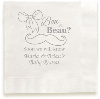 Bow or Beau Personalized 3-Ply Napkins by Embossed Graphics
