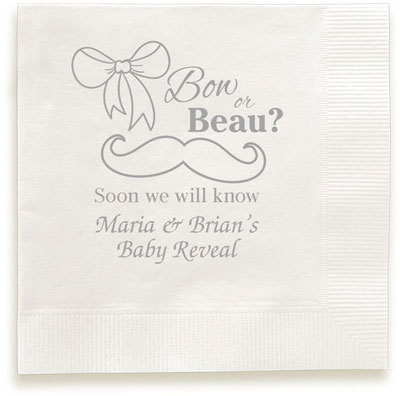 Bow or Beau Personalized 3-Ply Napkins by Embossed Graphics Bow or Beau Personalized 3-Ply Napkins by Embossed Graphics