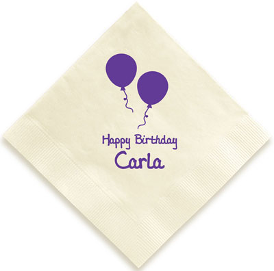 Birthday Balloons Personalized 3-Ply Napkins by Embossed Graphics