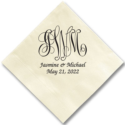 Pamplona Couples Personalized 3-Ply Napkins by Embossed Graphics
