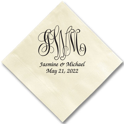 Pamplona Couples Personalized 3-Ply Napkins by Embossed Graphics Pamplona Couples Personalized 3-Ply Napkins by Embossed Graphics